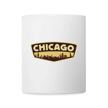 Chicago Skyline Retro Badge - Mug - white - Front