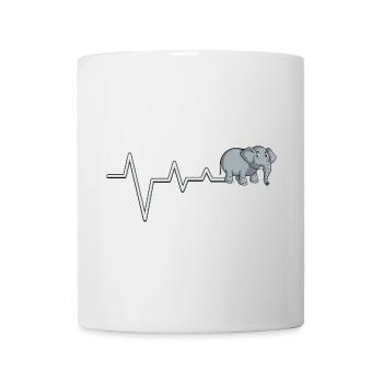 Elefant Pulse T-Shirt - Tasse - Weiß - Vorne