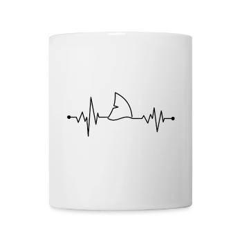 Heartbeat shark fin - Mug - white - Front