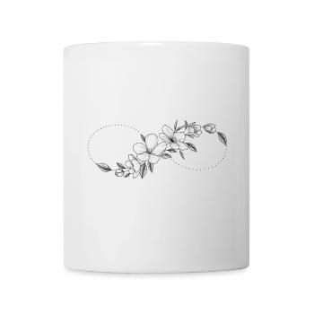 Blumige Kirschblüte und Unendlichkeitszeichen. - Tasse - Weiß - Vorne