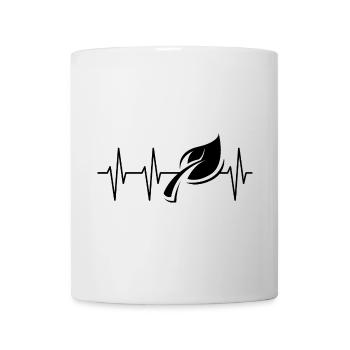 Herzschlag Blatt grün Symbol Wald Puls Icon Ekg - Tasse - Weiß - Vorne