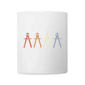 Retro Architekt Zirkel - Tasse - Weiß - Vorne