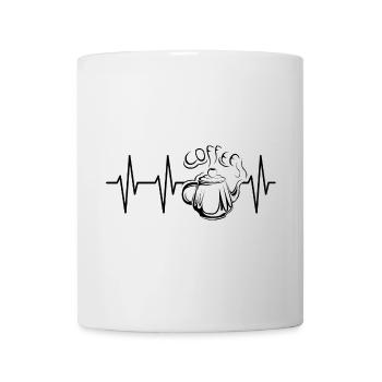 Kaffeekanne retro vintage Herzschlag Kaffee Cafe - Tasse - Weiß - Vorne