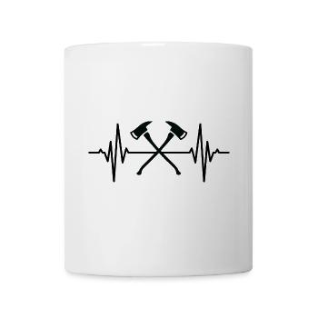Feuerwehraxt Herzschlag - Tasse - Weiß - Vorne