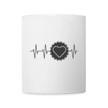 Pulse Bike Battement de coeur pignon Amour du vélo - Mug blanc - blanc - Devant