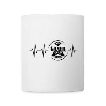 gamer lifestyle logo heartbeat pulse icon icon - Mug - white - Front