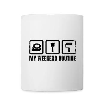 Maler Wochenendroutine - Tasse - Weiß - Vorne
