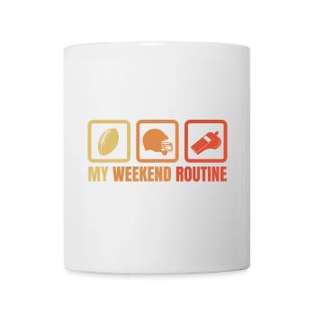 Footballer Wochenendroutine - Tasse - Weiß - Vorne