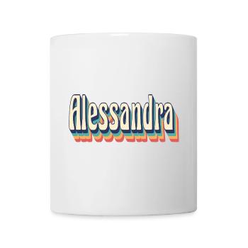 Alessandra T-Shirt Retro Vintage T-Shirt Geschenk - Tasse - Weiß - Vorne