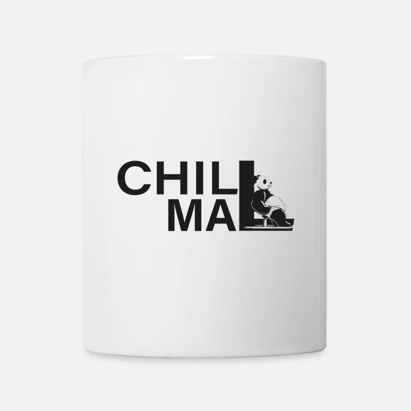 chill mal panda relax entspann dich - Tasse - Weiß