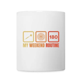 Dartspieler Wochenendroutine - Tasse - Weiß - Vorne
