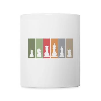 Chess pieces retro chess player club team logo - Mug - white - Front