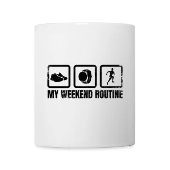 Meine Wochenendroutine - Tasse - Weiß - Vorne