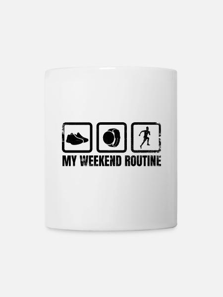 Meine Wochenendroutine - Tasse - Weiß