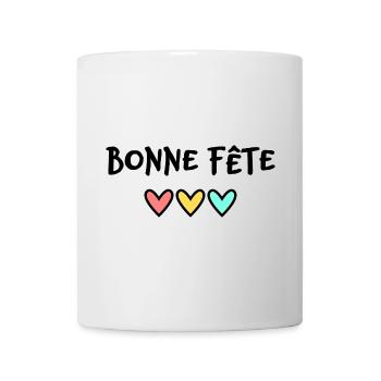 HAPPY BIRTHDAY. HEART. HAPPY MOTHER'S DAY. MOM. FEAST - Mug - white - Front