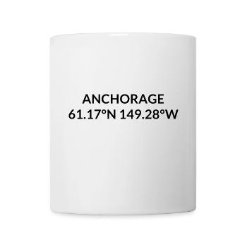 Anchorage Alaska USA Koordinaten - Tasse - Weiß - Vorne