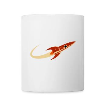 Rote Weltraumrakete - Tasse - Weiß - Vorne