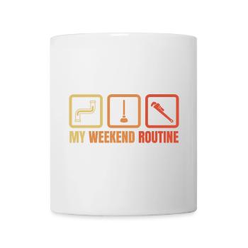 Klempner Wochenendroutine - Tasse - Weiß - Vorne