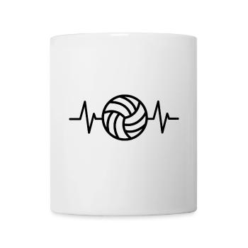 herzschlag volleyball Volleyballer Puls Beach Logo - Tasse - Weiß - Vorne