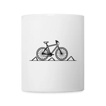 Mountainbiking Skizze - Tasse - Weiß - Vorne