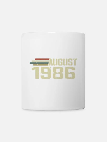Geboren August 1986 Jubiläum August 1986 Jahrgang - Tasse - Weiß