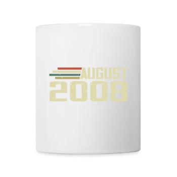 Né en août 2008 Anniversaire Millésime août 2008 - Mug blanc - blanc - Devant