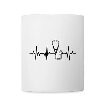 Stéthoscope ECG Ligne Cardiaque - Mug blanc - blanc - Devant