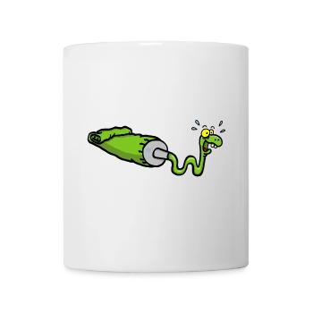 Serpent vert et tube de gouache - Mug blanc - blanc - Devant