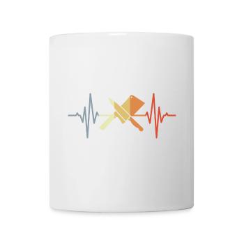 Cleaver Knife Heart Line - Mug - white - Front