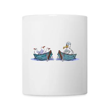 Seagulls bateau marins amour oiseaux de mer Saint-Valentin - Mug blanc - blanc - Devant