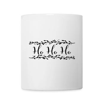 "Ho Ho Ho" Weihnachtsmann Mistelzweige - Tasse - Weiß - Vorne