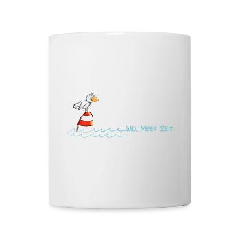 Drollige Möwe Will Meer Zeit - Tasse - Weiß - Vorne