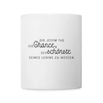 Abstrakte Farbexplosion auf Leinwand - Tasse - Weiß - Vorne