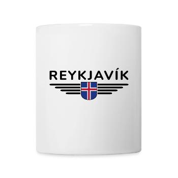 T-shirt Reykjavík – La ville des aurores boréales - Mug blanc - blanc - Devant