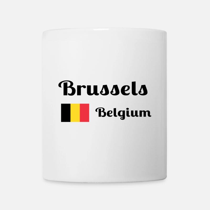 Bruxelles, Belgique- Imprimés élégants - Mug blanc - blanc