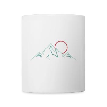 Minimalist Mountain Range with Rising Sun - Mug - white - Front