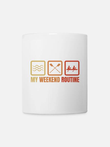 Ruderer Wochenendroutine - Tasse - Weiß