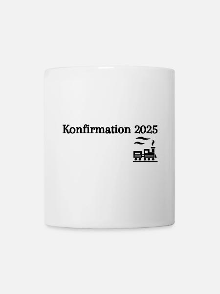 Konfirmation 2025 losfahrender Zug Reise - Tasse - Weiß