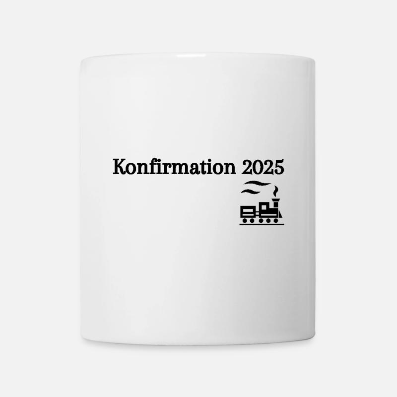 Konfirmation 2025 losfahrender Zug Reise - Tasse - Weiß