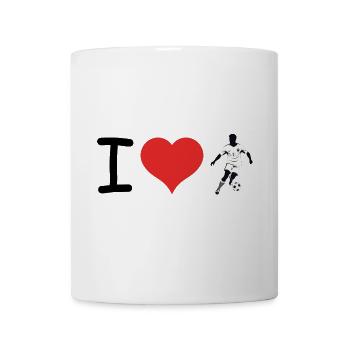 I love Football Pulse Heartbeat - Sports Sticker - Mug blanc - blanc - Devant