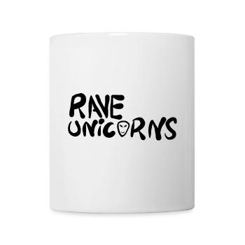 Rave Unicorns Logo Text Black - Mug - white - Front