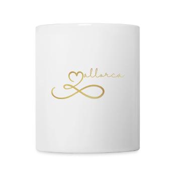 Mallorca unendlich - gold - Herzschrift Design - Tasse - Weiß - Vorne