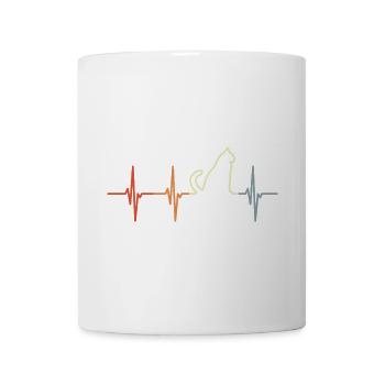Look rétro Cat Heartbeat - Mug blanc - blanc - Devant