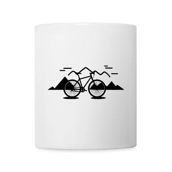 Mountainbiking Skizze - Tasse - Weiß - Vorne