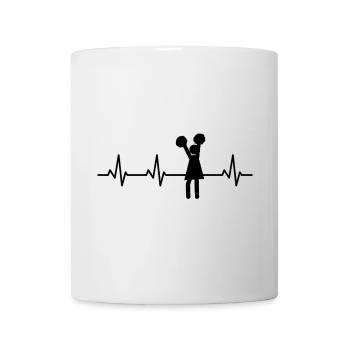 Cheerleader stick figures pulse beat - Mug - white - Front