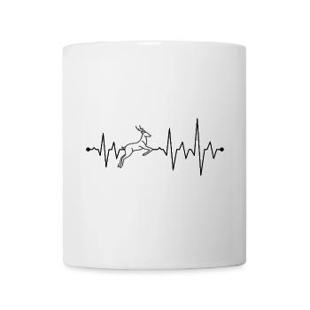 Hüpfende Hirschlinienkunst - Tasse - Weiß - Vorne