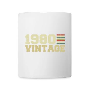 1980 Geburtstagsgeschenk 1980 Vintage 1980er Jahre Geschenk - Tasse - Weiß - Vorne