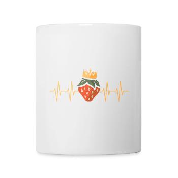 Strawberries King with Heartbeat in Cartoon Style - Mug - white - Front
