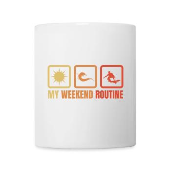 Surfer Wochenendroutine - Tasse - Weiß - Vorne