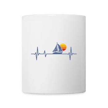 Sailing Heartbeat Sailor Capitaine de voilier - Mug blanc - blanc - Devant